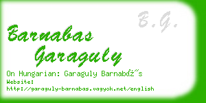 barnabas garaguly business card